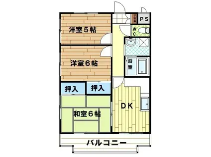 岸町ファミリーコーポ(3DK/1階)の間取り写真