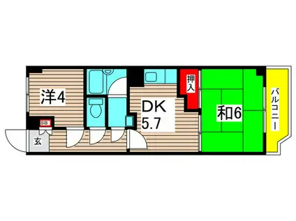 ライオンズマンション堀切菖蒲園(2DK/4階)の間取り写真
