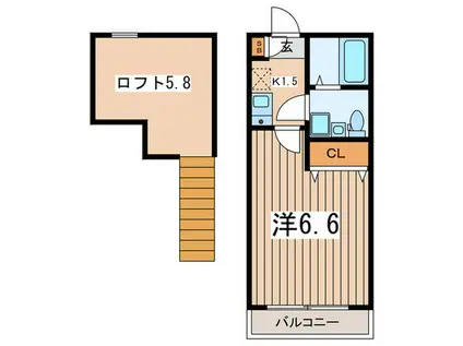 ソレイユ保土ヶ谷(1K/1階)の間取り写真