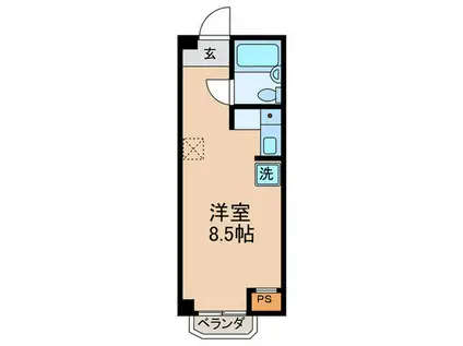 カルム赤坂(ワンルーム/5階)の間取り写真