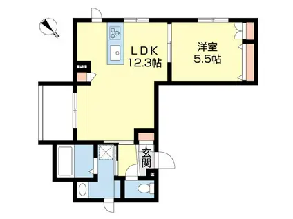 HAWA KUGAHARA(1LDK/2階)の間取り写真