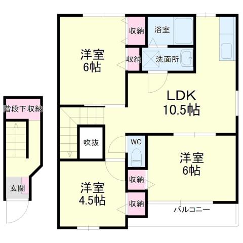 フローレンスII(3LDK/2階)の間取り写真