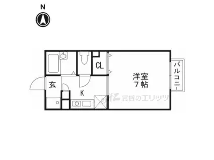 ハイツコンフォール(1K/2階)の間取り写真