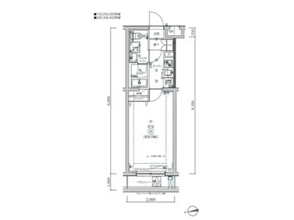 SQUARE CITY NAKAMAGOME(1K/3階)の間取り写真