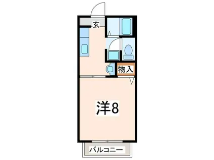 ディアスマドレカーサ(1K/2階)の間取り写真