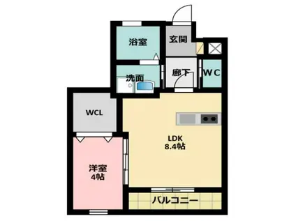 ル・リオン根洗(1LDK/3階)の間取り写真