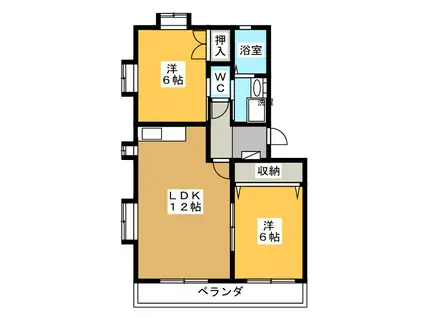 メゾン ル・レーブ(2LDK/1階)の間取り写真