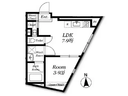 ALETTA野方(1LDK/3階)の間取り写真