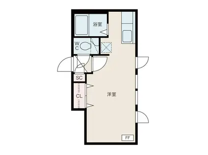 ローヤルハイツ澄川3・2(1K/2階)の間取り写真