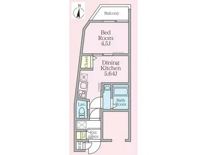 HYS 桜台(1DK/3階)の間取り写真