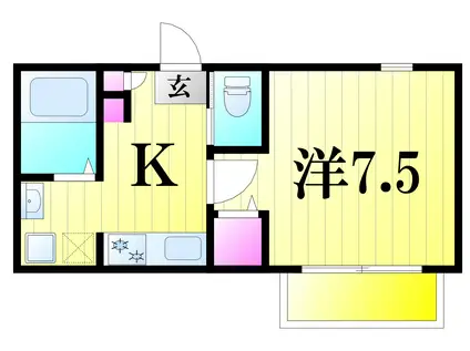 ユーエス(1K/2階)の間取り写真