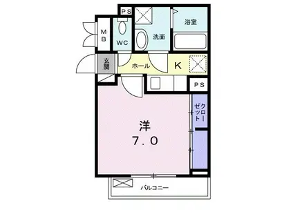 アリュールジャルダン(1K/3階)の間取り写真