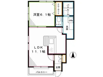 LUMINOSA(1LDK/1階)の間取り写真