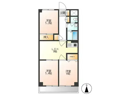 リブレハウス欅(3LDK/2階)の間取り写真