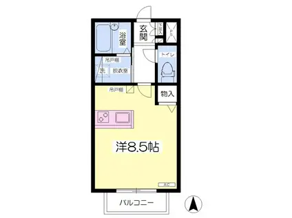 山本コーポ(ワンルーム/1階)の間取り写真