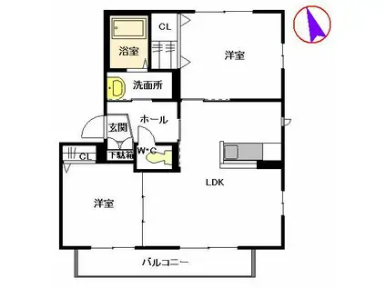 アメイジンググレイス (2LDK/2階)の間取り写真