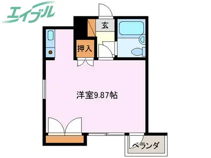 ヴィラカタオカ(ワンルーム/7階)の間取り写真