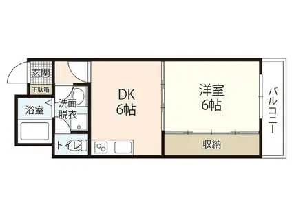 フロール神原(1DK/1階)の間取り写真