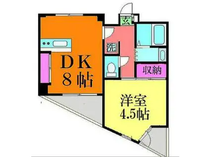 ノヴェルコート(1DK/6階)の間取り写真