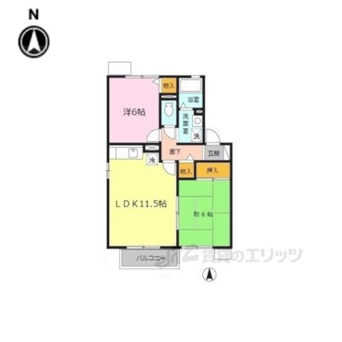 セジュールS C棟(2LDK/2階)の間取り写真