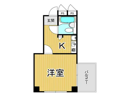 ホープフル潮江(1K/4階)の間取り写真