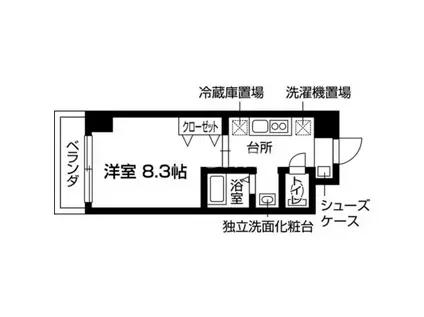 ブランメゾン堀川(1K/9階)の間取り写真