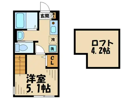 サンマルク大塚(1K/2階)の間取り写真
