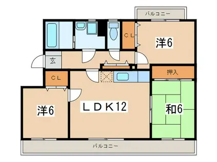 エスパレス湘南(3LDK/2階)の間取り写真