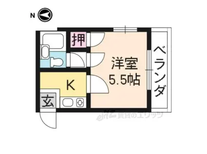 サンライズ松原(1K/2階)の間取り写真