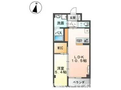 ジェントリーハイムII(1LDK/1階)の間取り写真