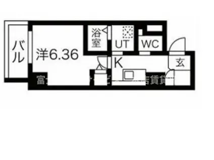 エヌエムキャトフヴァンヌフ(1K/6階)の間取り写真