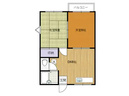 メゾンサーダ B棟(2DK/2階)の間取り写真