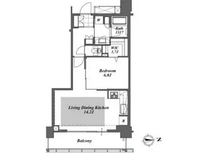 BRILLIA IST TOWER 勝どき(1LDK/35階)の間取り写真
