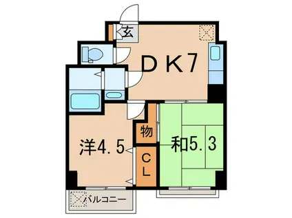 パールマンション馬込(2DK/6階)の間取り写真