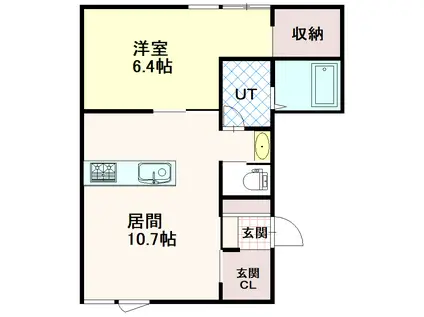 DOLCE3.9(1LDK/2階)の間取り写真