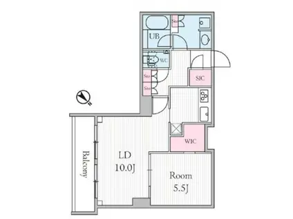 アーバンパークグランデ代官山(1LDK/2階)の間取り写真