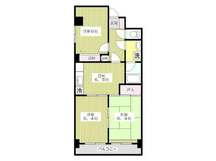 北町大木マンション(3DK/3階)の間取り写真