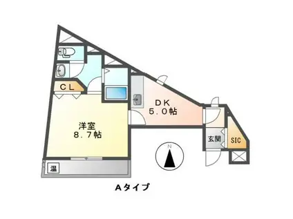 LE TEMPS HEUREUX ” S(1DK/1階)の間取り写真
