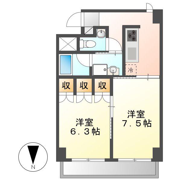 TACHIBANA BOX24(2K/7階)の間取り写真