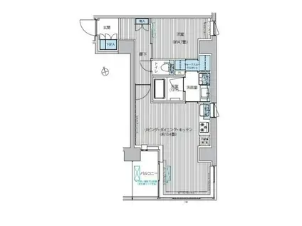 ロディア日本橋茅場町(1LDK/4階)の間取り写真