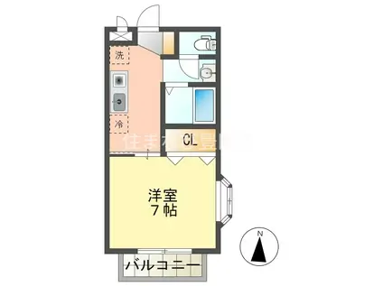 ハイグレード4(1K/2階)の間取り写真