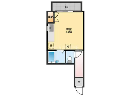 ルネス・ヨコタ(ワンルーム/5階)の間取り写真