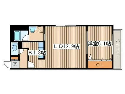 KZ BLD(1LDK/3階)の間取り写真