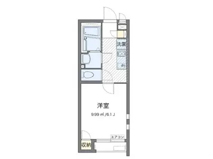 クレイノ杉山IV(1K/2階)の間取り写真