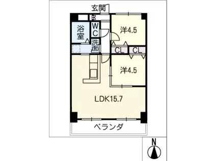 FARO TENMA(2LDK/8階)の間取り写真
