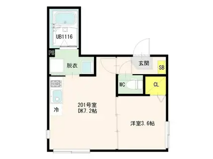 梅田六丁目8 DESIGNERS DIIRA(1DK/2階)の間取り写真