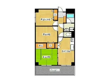 蔵王アイビーコートB棟(3DK/2階)の間取り写真