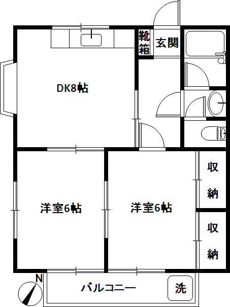 ハイツフォーレスト(2LDK/1階)の間取り写真
