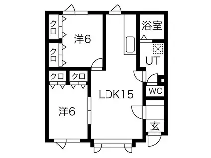 やすらぎ(2LDK/1階)の間取り写真