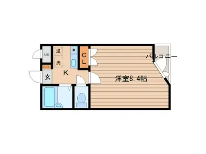 ベルシティ台原パーク(1K/4階)の間取り写真